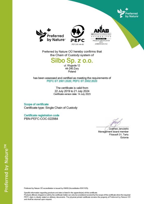 Silbo Sp. z&nbsp;o.o. PEFC COC Certificate 14.7.2023_page-0001 1.jpg